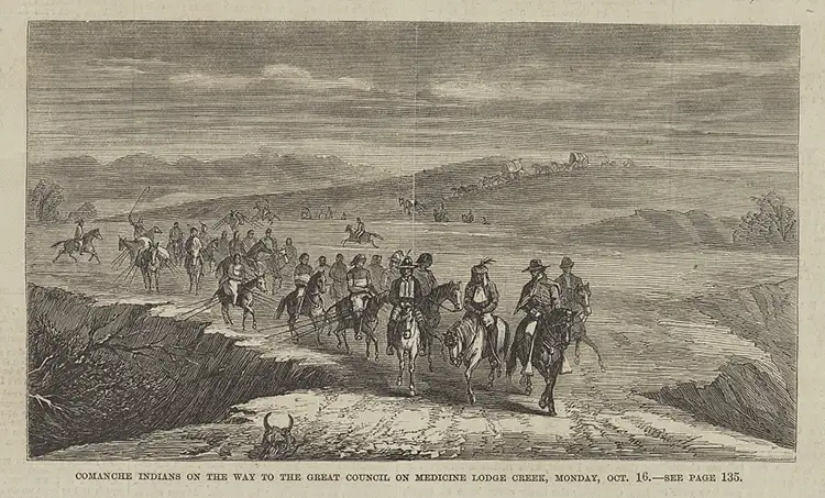 Comanche Indians on the way to the Great Council on Medicine Lodge Creek, Monday, Oct. 16