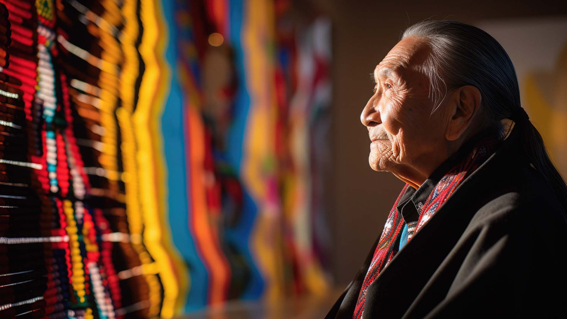 Indigenous Elder Contemplating