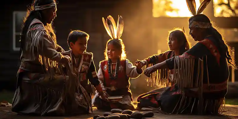 Family Enjoying a Festive Meal