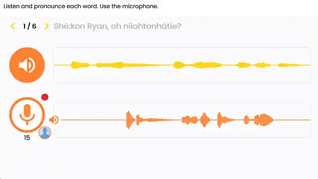 Image of the pronunciation feedback with pitch and intonation