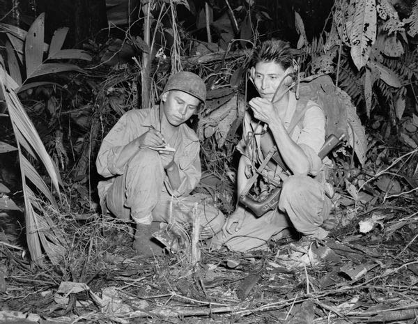 National Archives photo no. 127-MN-69889-B, https://www.nationalww2museum.org/war/articles/american-indian-code-talkers