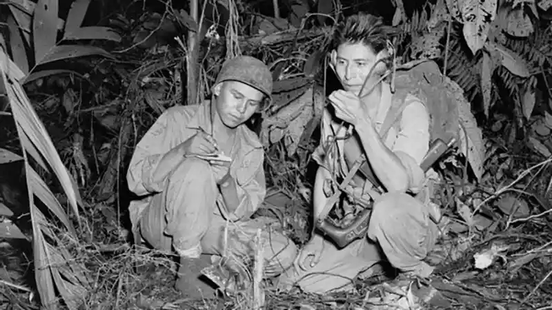 A couple of Dine Code Talkers in WWII