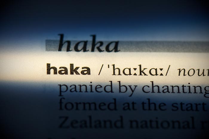 Haka on a dictionary page